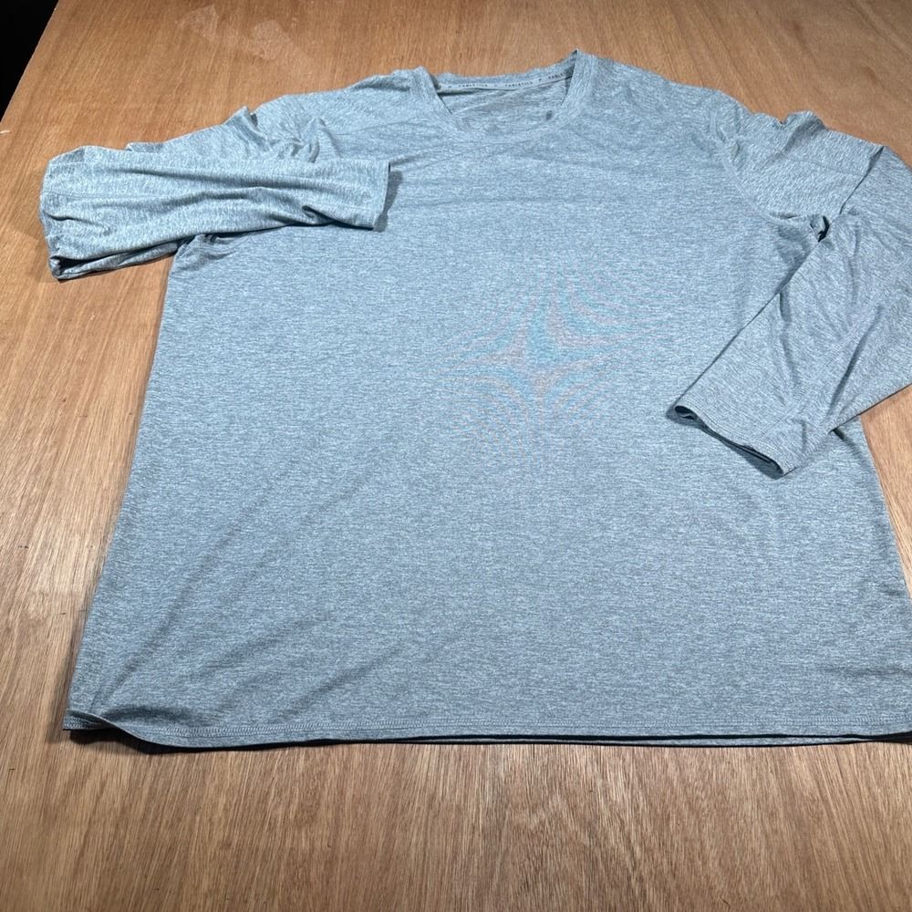 Fabletics Performance Long Sleeve Shirt Mens XXL Gray Heathered Crew Neck Tee